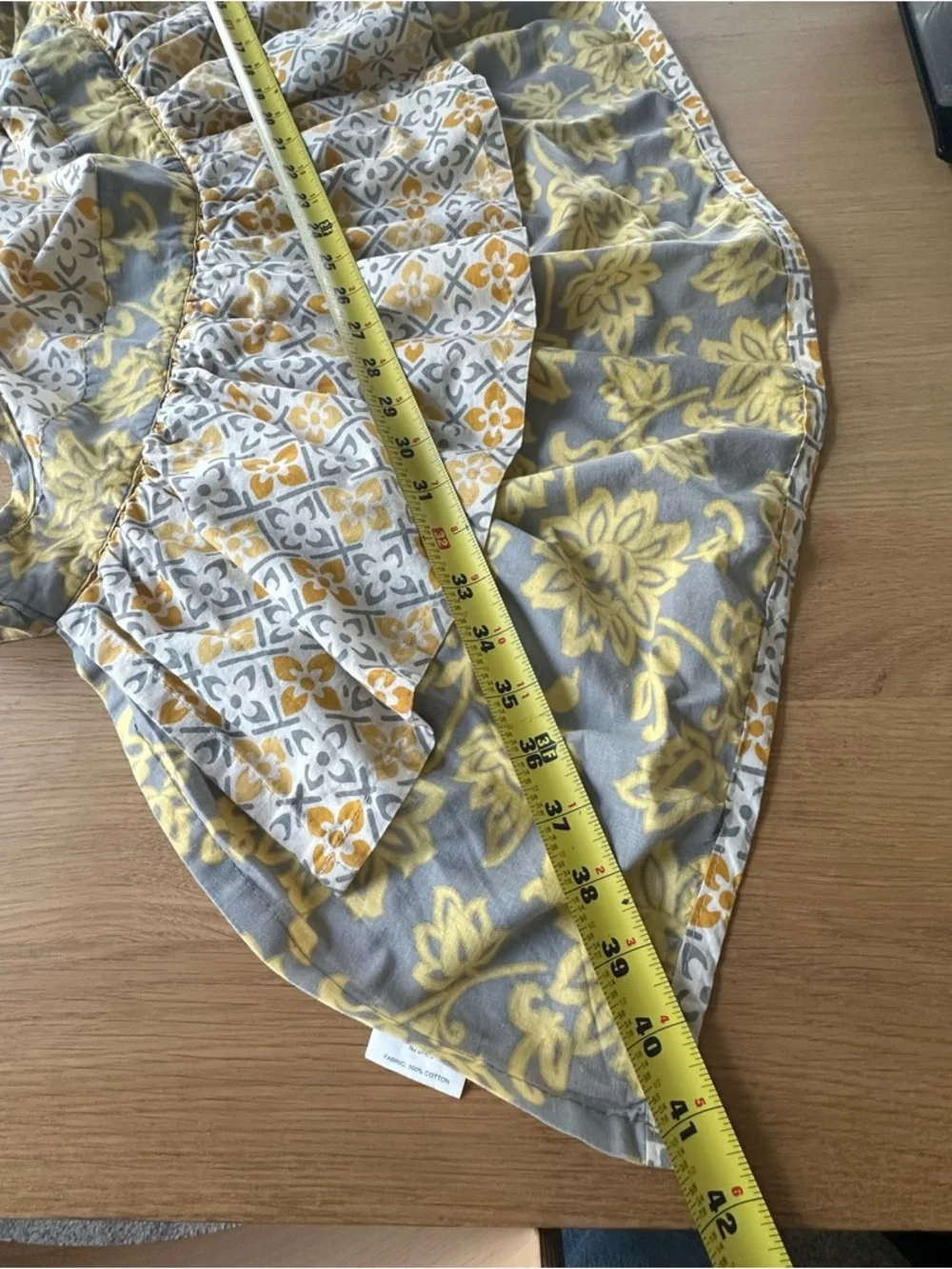 100% Cotton Yellow Grey Floral Kitchen Apron One Size Melissa Anne Designs Boho